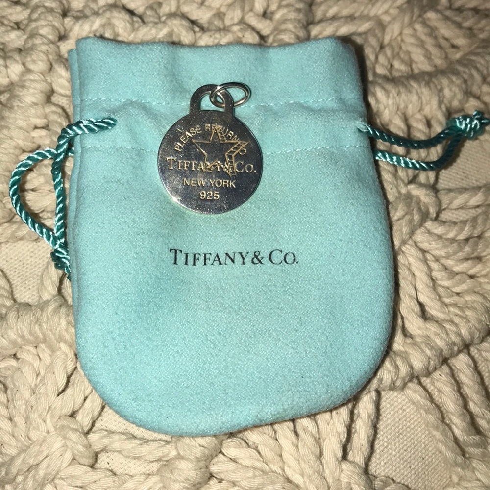 Tiffany & Co etched star round pendant